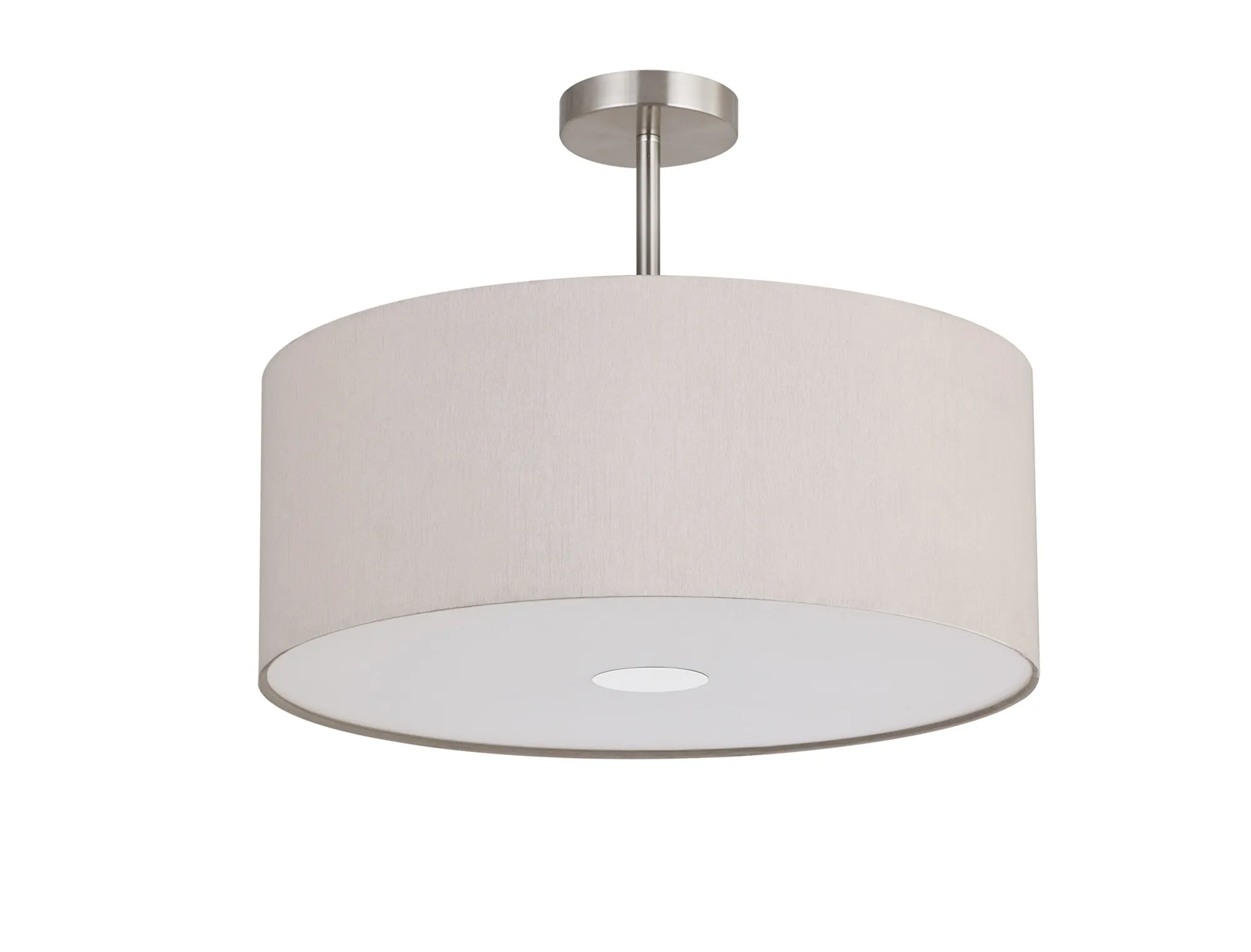 Baymont 50cm Semi Flush 3 Light Satin Nickel, Nude Beige/Moonlight, Frosted Diffuser DK0426  Deco Baymont SN NU